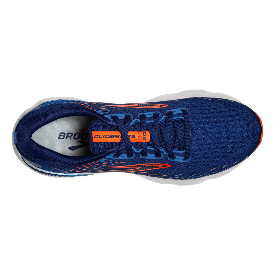Upper view of men's brooks glycerin gts 20 running shoes (7328972472482)