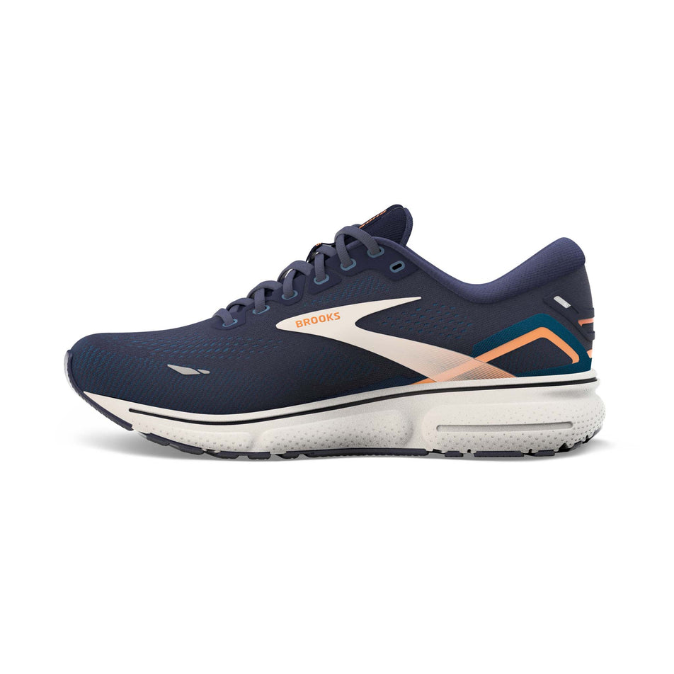 Right shoe medial view of Brooks Men's Ghost 15 2E Running Shoes in blue (7705942163618)