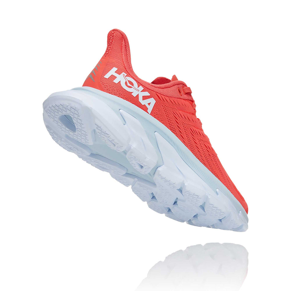 The lateral side and outsole on the right shoe from a pair of women's Hoka Clifton Edge in a slanted position (6901811478690)