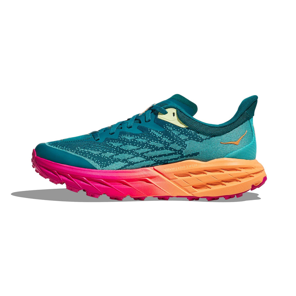 Medial side of the right shoe from a pair of women's Hoka Speedgoat 5 Running Shoes (7705937248418)