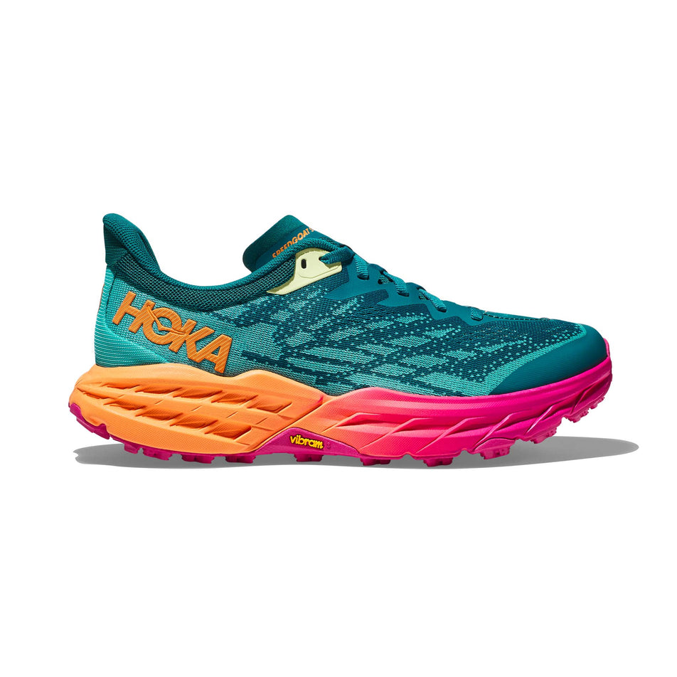 Lateral side of the right shoe from a pair of women's Hoka Speedgoat 5 Running Shoes (7705937248418)