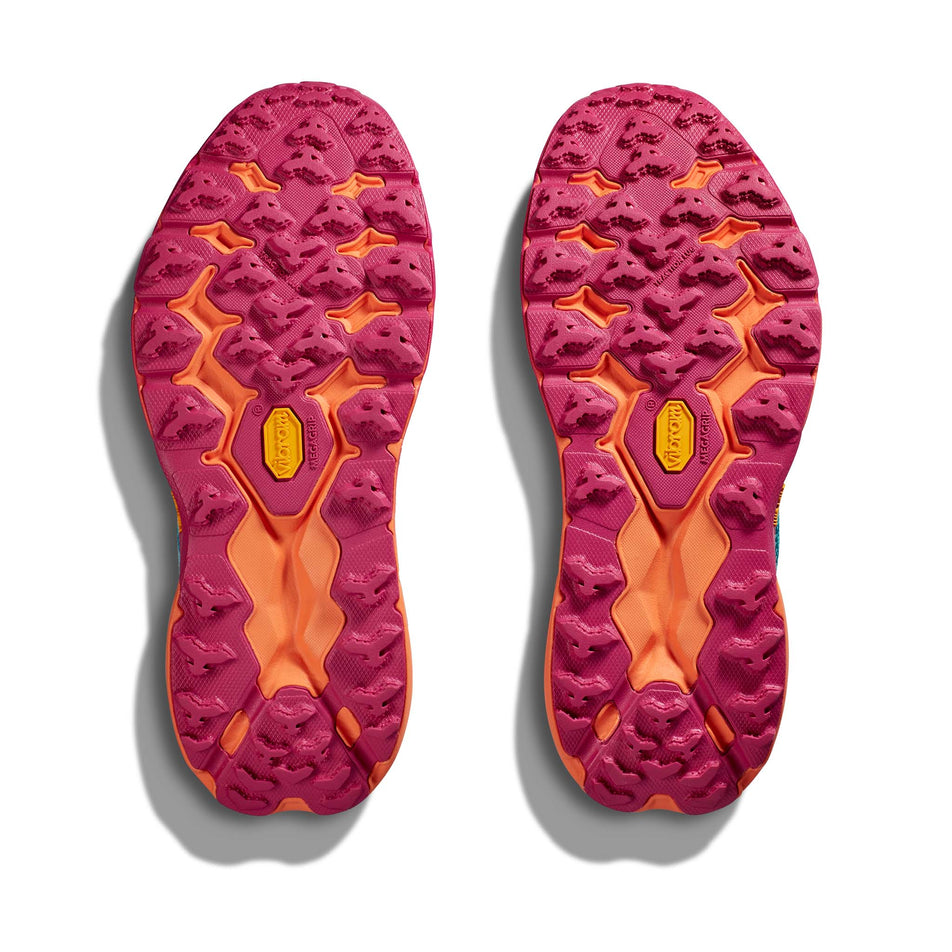 The outsoles on a pair of women's Hoka Speedgoat 5 Running Shoes (7705937248418)