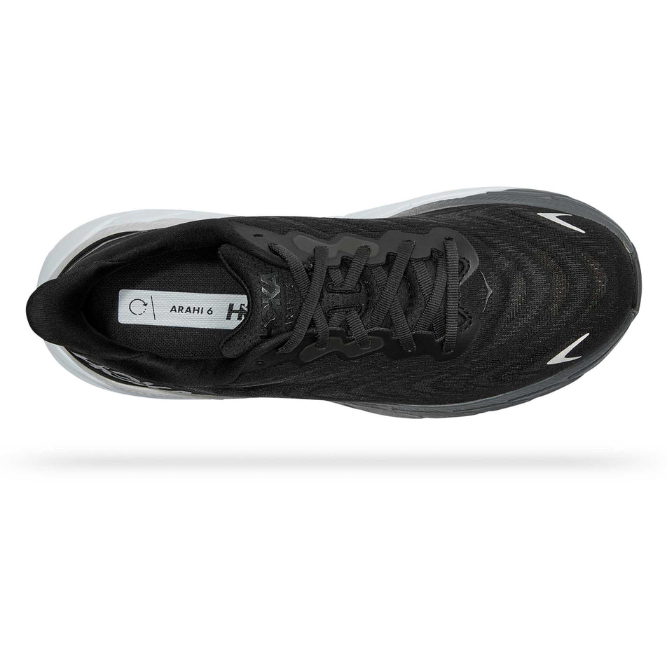 Upper view of men's hoka arahi 6 wide running shoes (7237070160034)