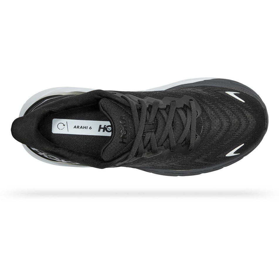 Upper view of women's hoka arahi 6 wide running shoes (7237233672354)