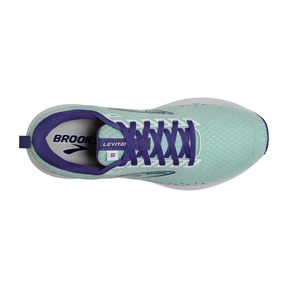 Upper view of women's brooks levitate 5 running shoes (6884665196706)