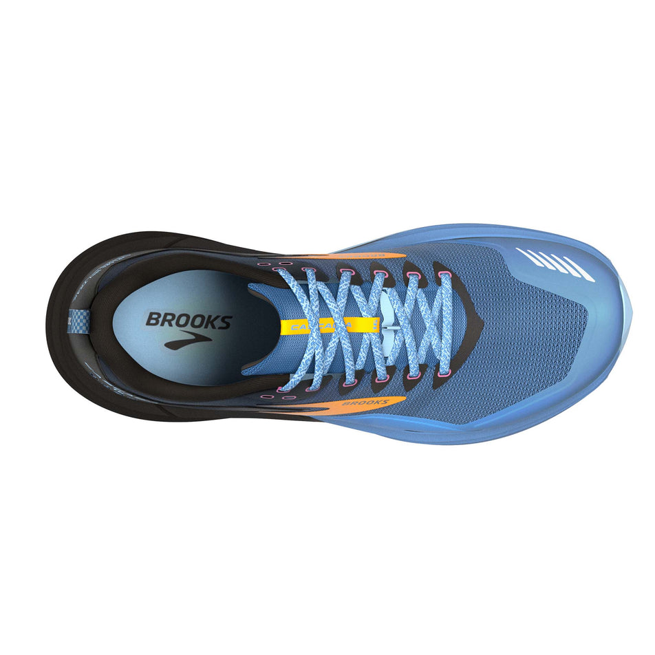 Right shoe upper view of Brooks Women's Cascadia 16 Running Shoes in blue (7709875470498)