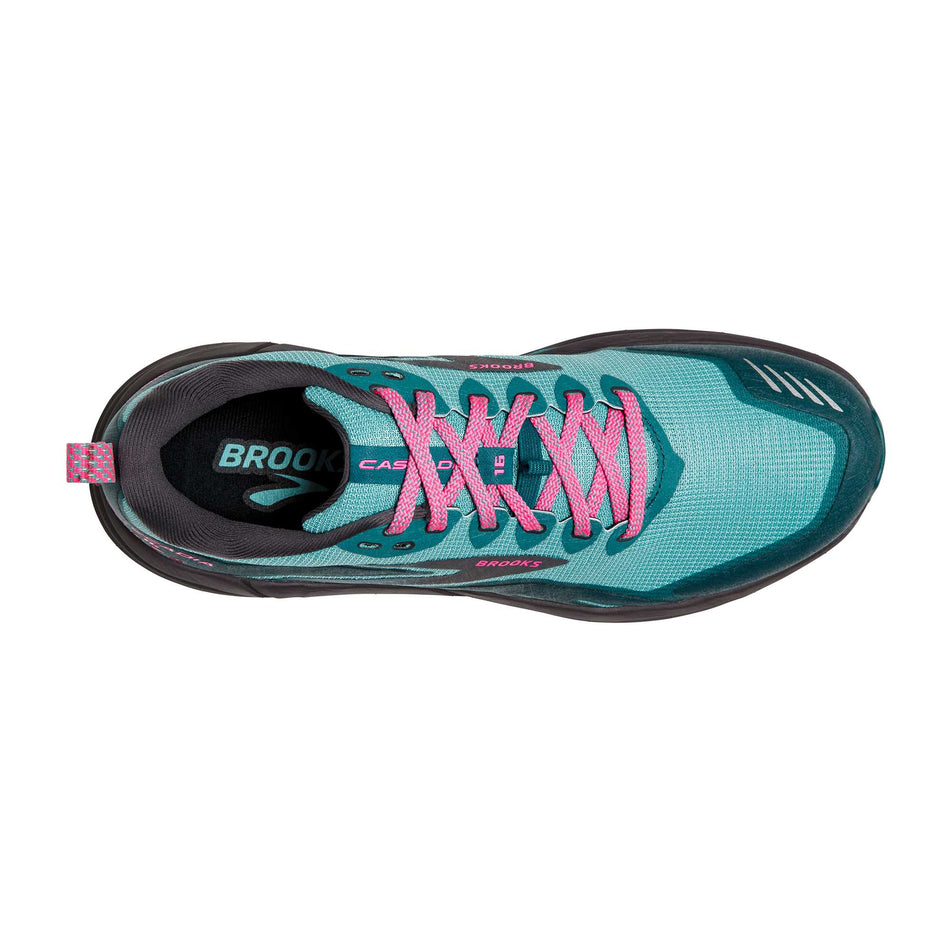 Upper view of women's brooks cascadia 16 running shoes (7231648923810)