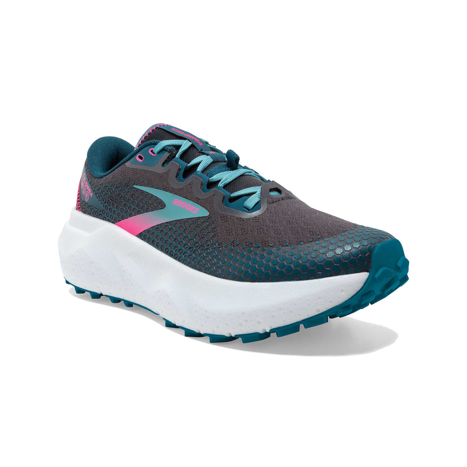 Anterior angled view of women's brooks caldera 6 running shoes (7271734542498)