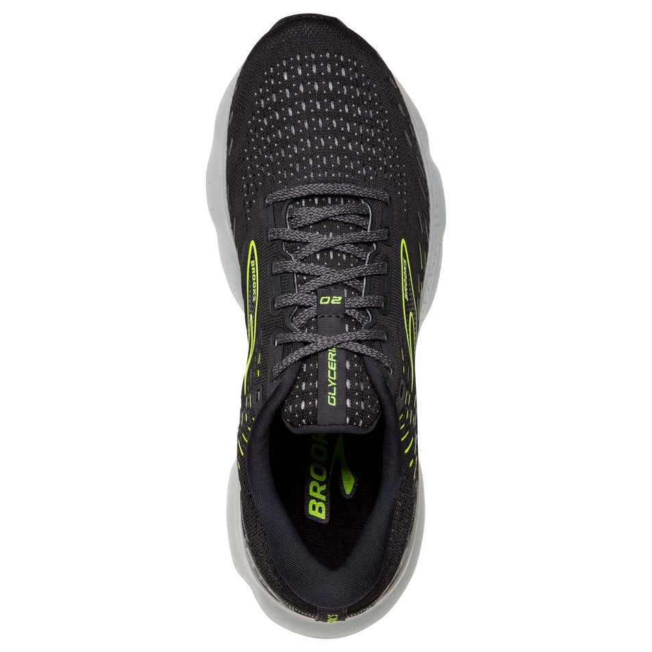 Upper view of Brooks Women's Glycerin 20 Running Shoes in black (7599131787426)