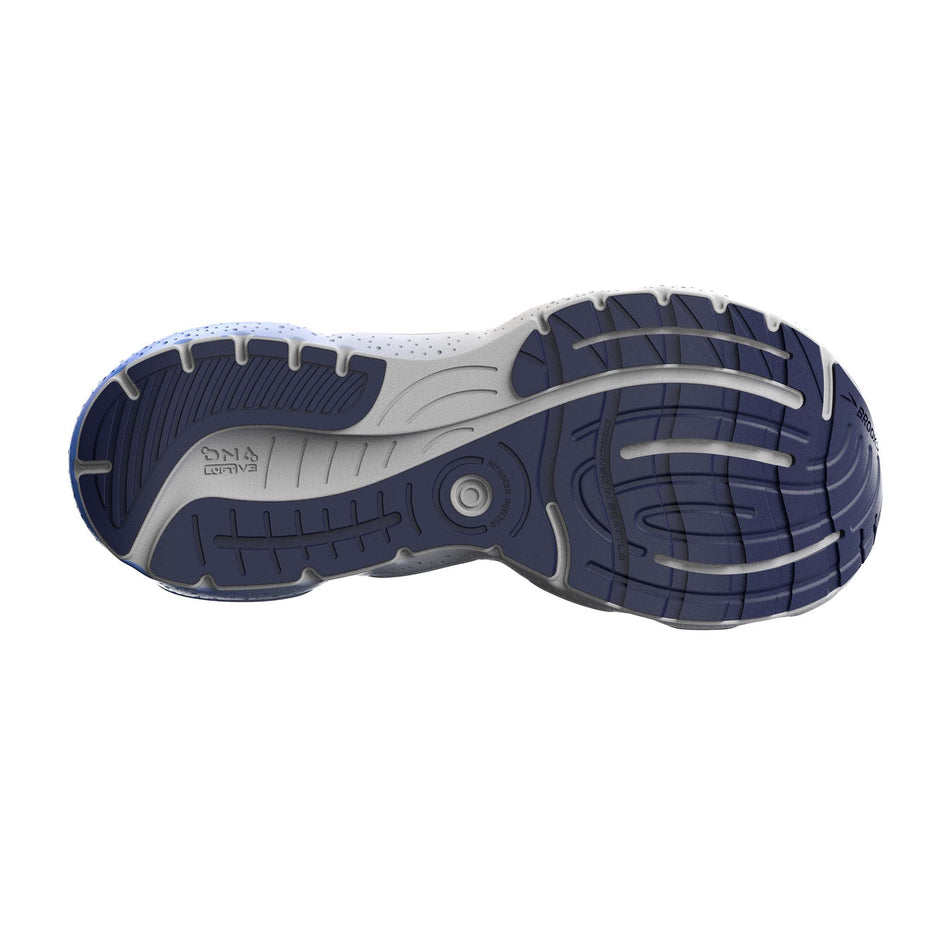 Right shoe outsole view of Brooks Women's Glycerin 20 Running Shoes in blue. (7725148897442)