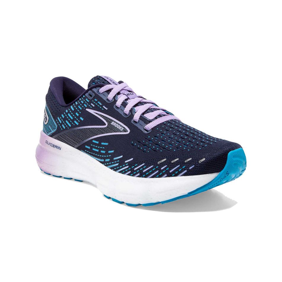 Anterior view of women's brooks glycerin 20 running shoes (7297968930978)