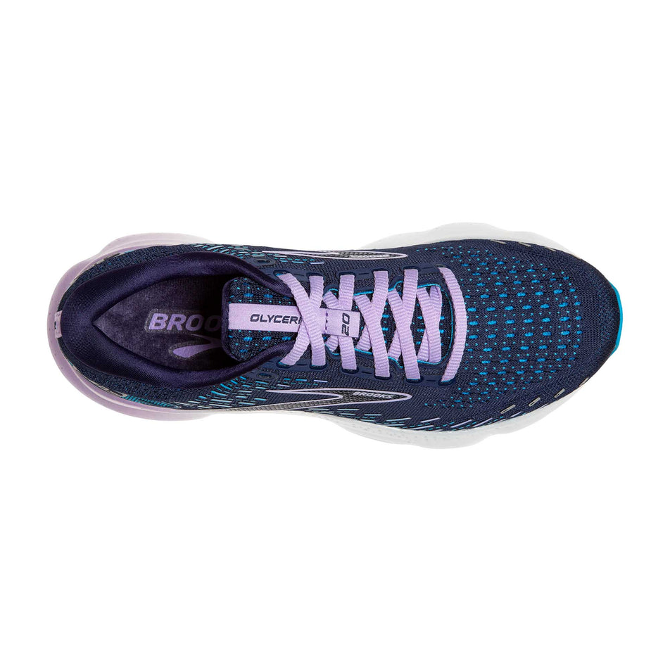 Upper view of women's brooks glycerin 20 running shoes (7297968930978)