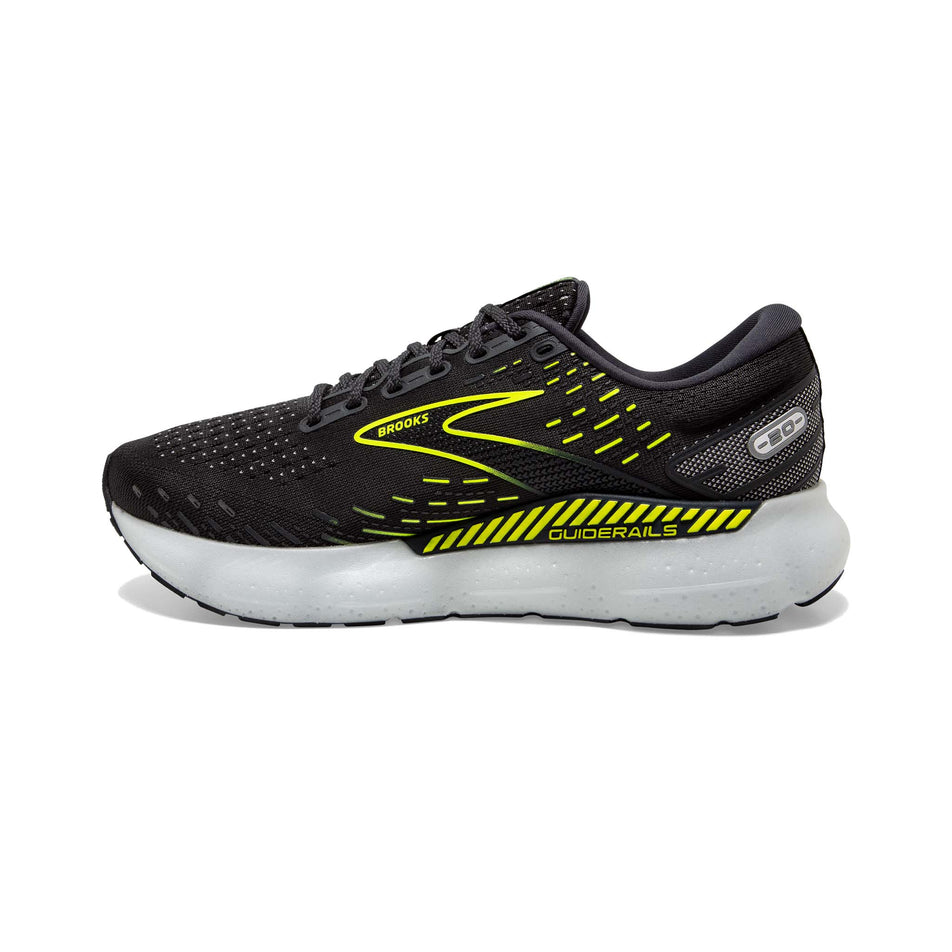 Medial view of Brooks Women's Glycerin GTS 20 Running Shoes in black (7599132999842)