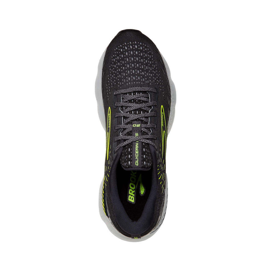 Upper view of Brooks Women's Glycerin GTS 20 Running Shoes in black (7599132999842)