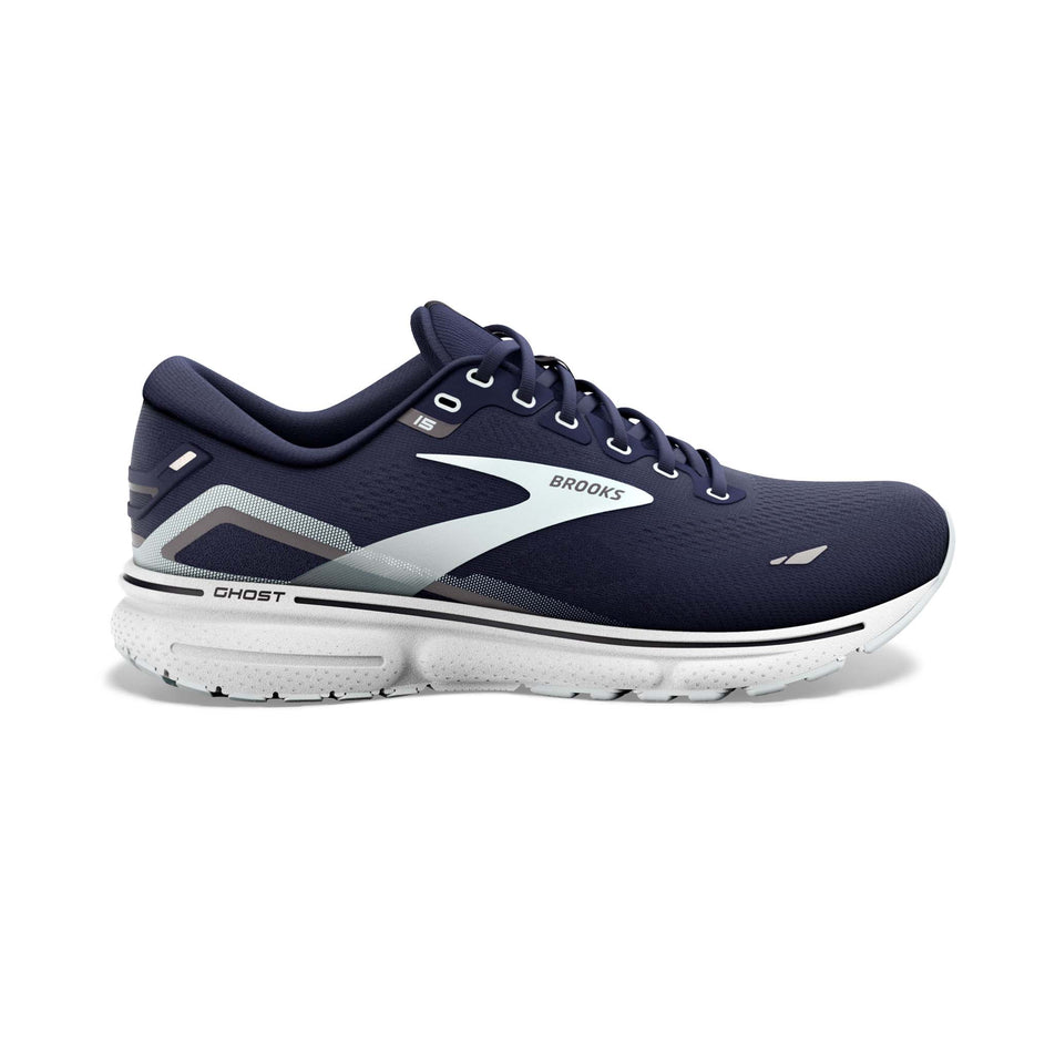 Right shoe lateral view of Brooks Women's Ghost 15 1D Running Shoes in blue (7705973653666)