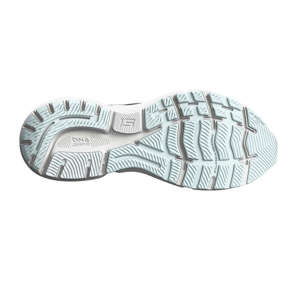 Right shoe outsole view of Brooks Women's Ghost 15 1D Running Shoes in blue (7705973653666)