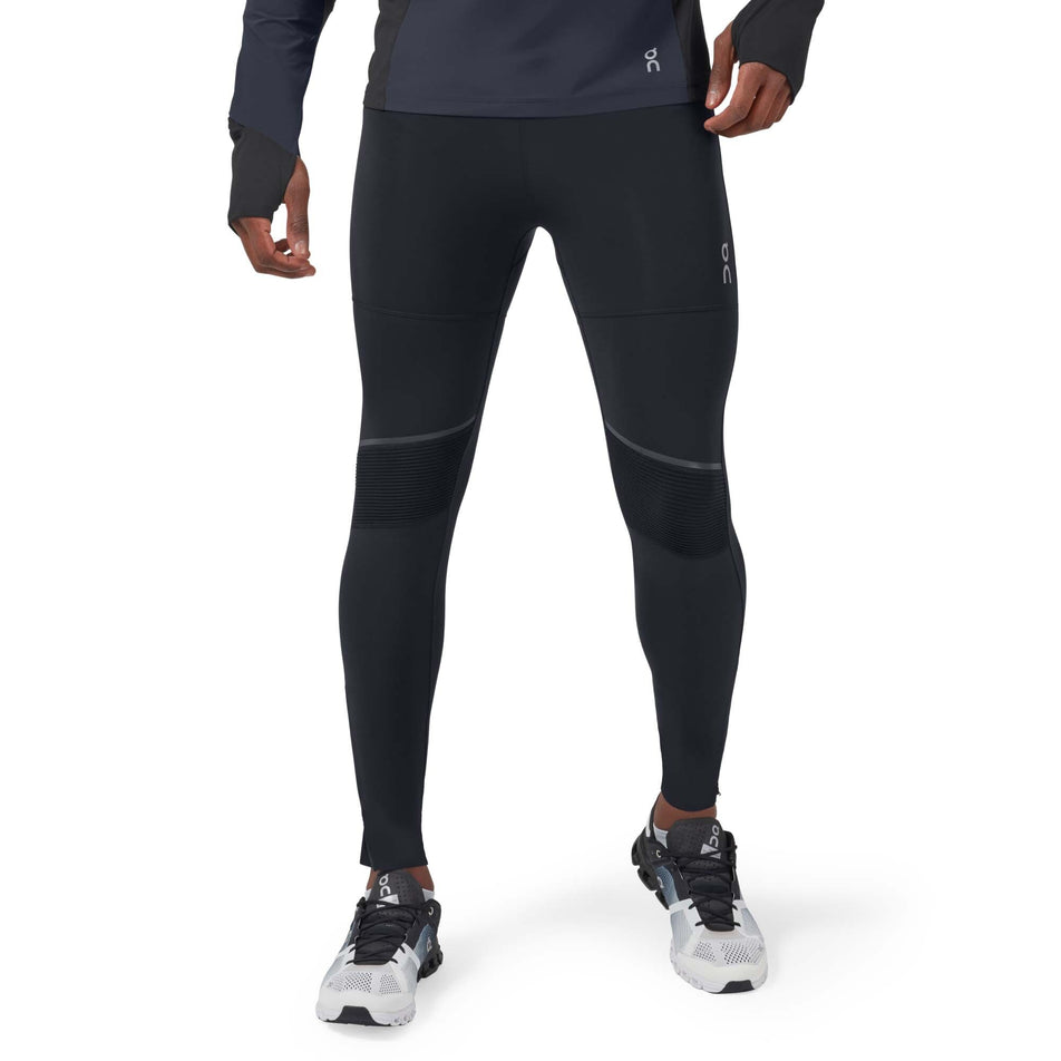 Front model view of men's on tights long 2.0 in black (7511219175586)