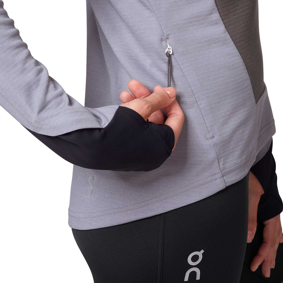 Side Zip Pocket View of Women's On Weather Shirt (6910427857058)