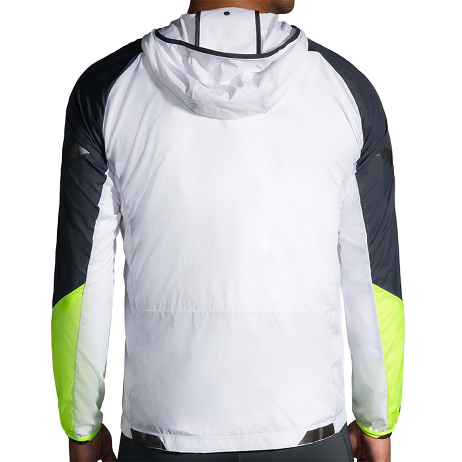 Back view of Brooks Men's Run Visible Convertible Jacket in white (7599102328994)