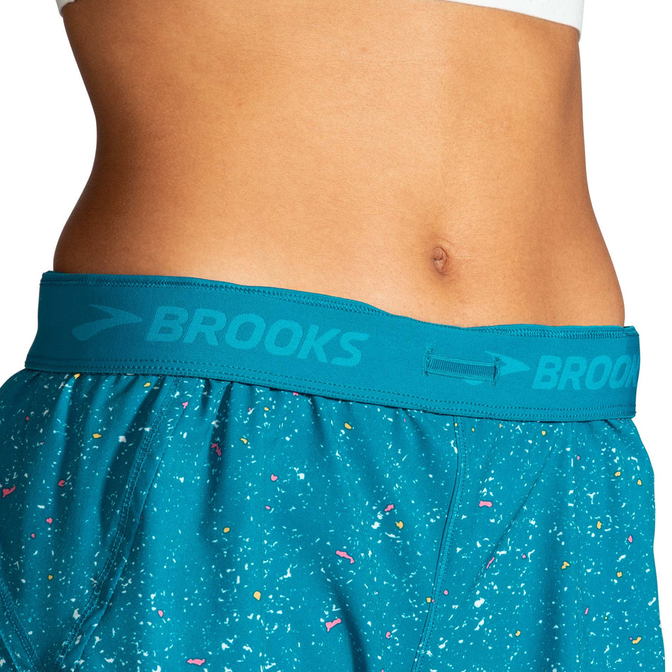 Close-up view of the waistband on a pair of Brooks Women's Chaser 5