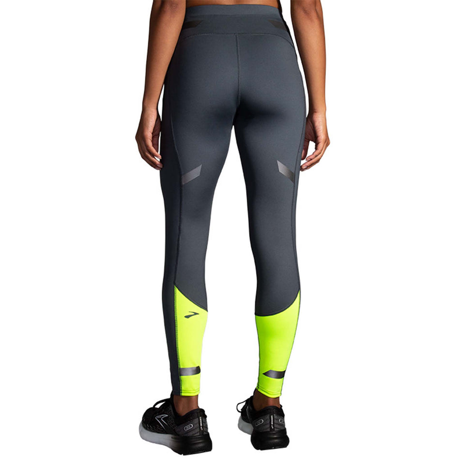 Rear view of Brooks Women's Run Visible Tight in black (7599101509794)