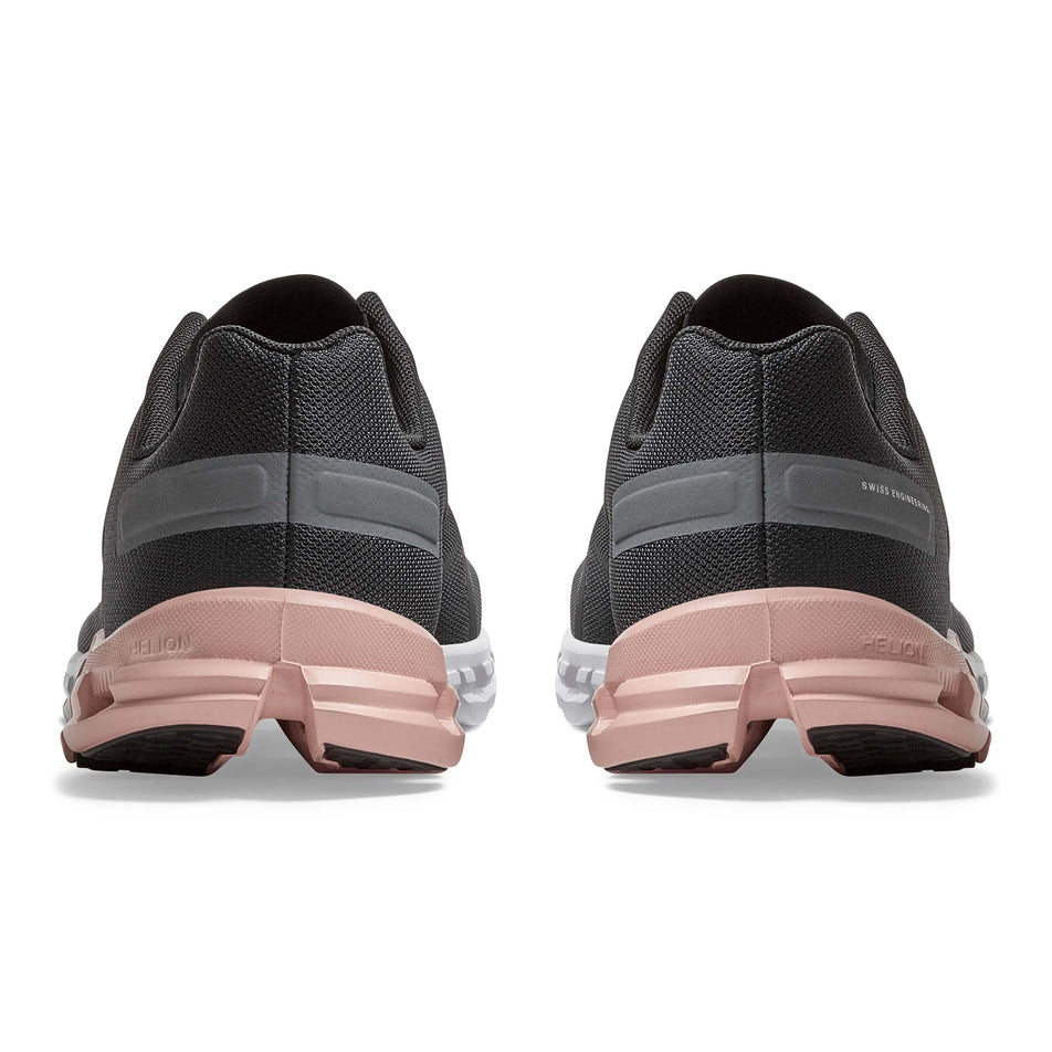 Pair posterior view of On Women's Cloudflow Running Shoes in grey (7674713276578)