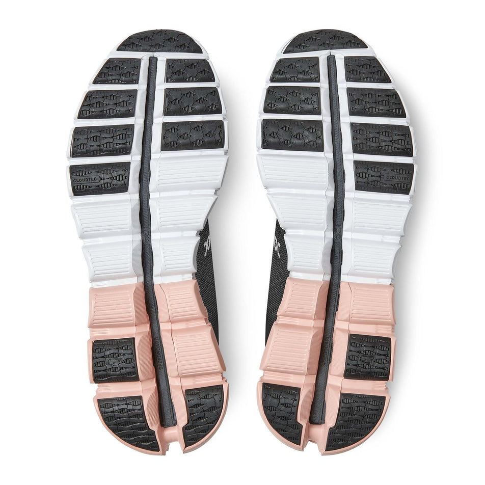 Pair outsole view of On Women's Cloudflow Running Shoes in grey (7674713276578)