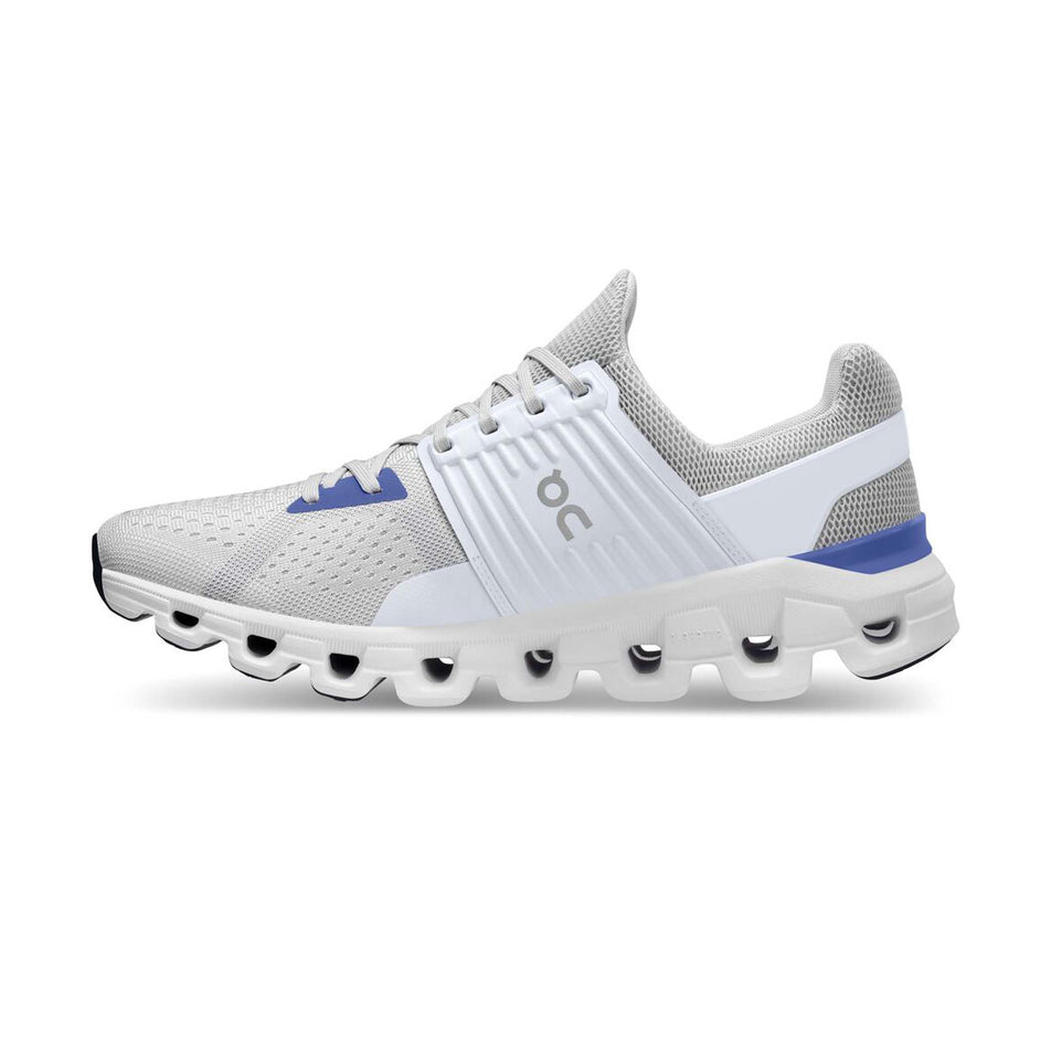 Medial view of men's on cloudswift pr running shoes in white (7511275569314)