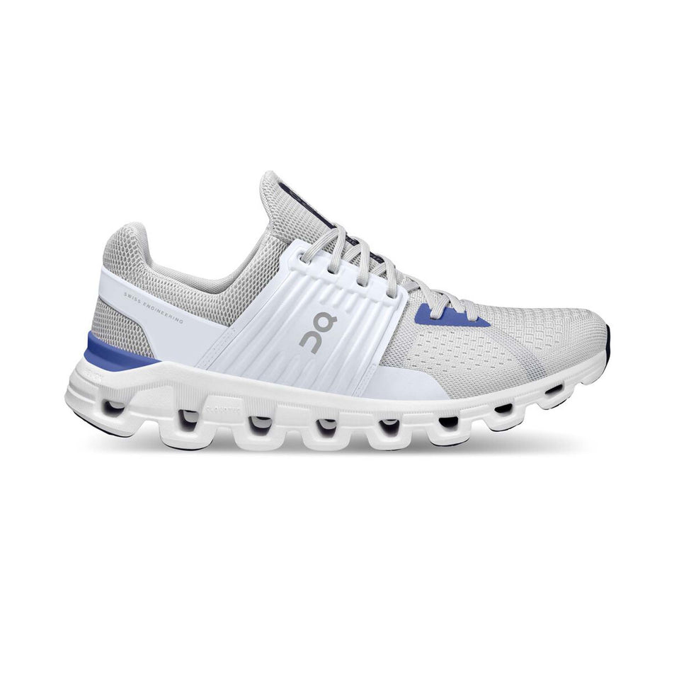 Lateral view of men's on cloudswift pr running shoes in white (7511275569314)