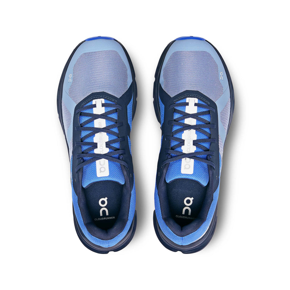 The uppers on a pair of men's On Cloudrunner Running Shoes (7838511268002)