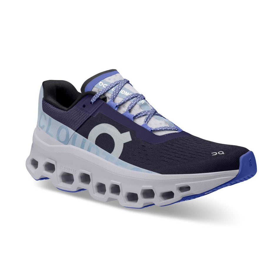Anterior angled view of women's on cloudmonster running shoes (7319074635938)