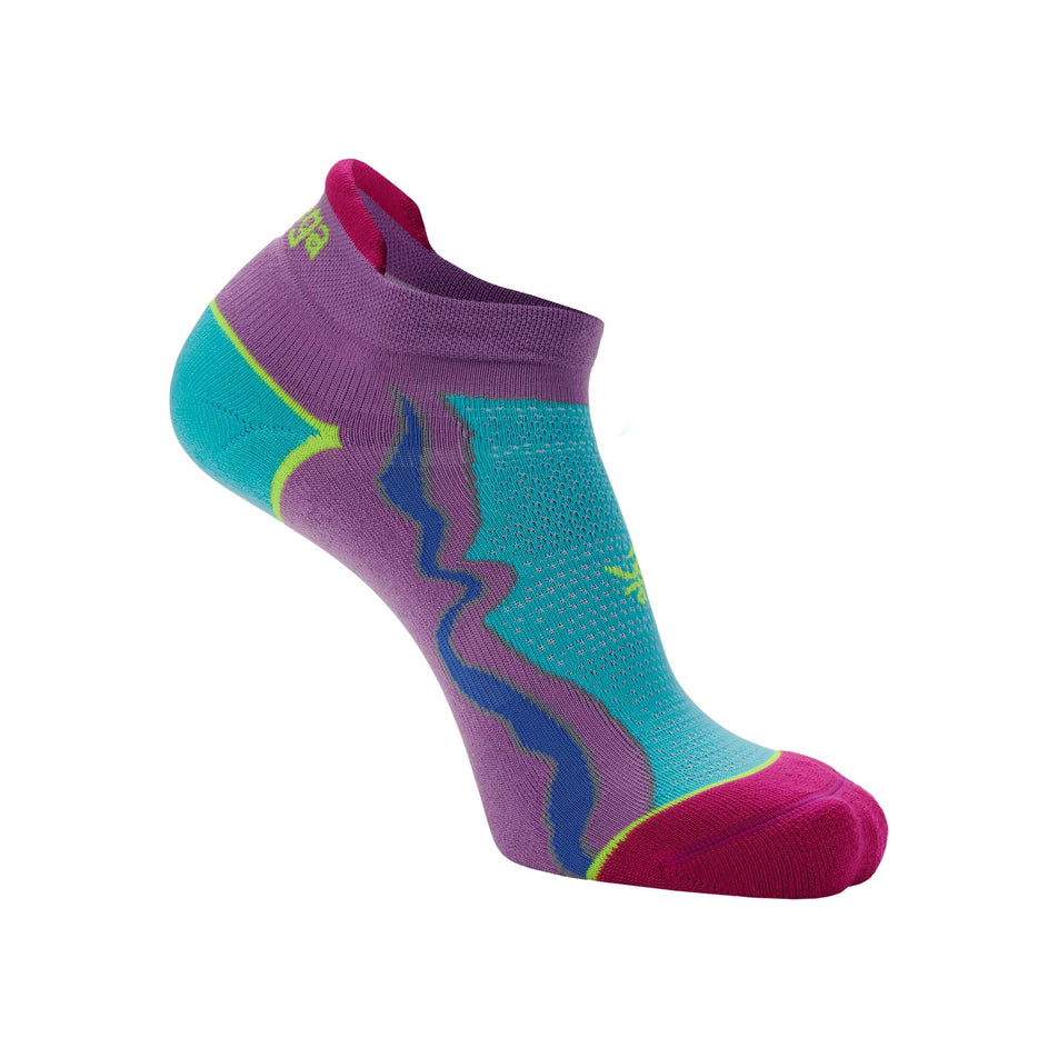 Medial view of women's balega enduro no show running socks in purple (7591826784418)