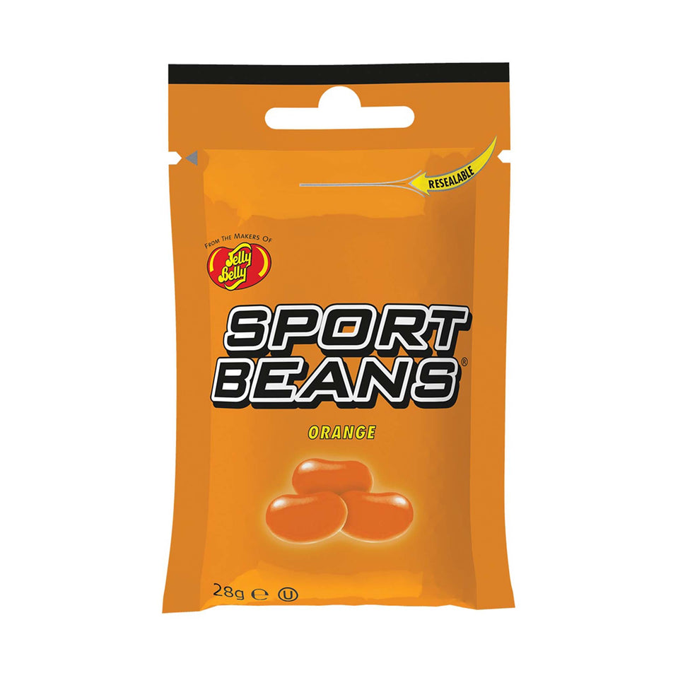 Front view of sports beans energy sweets in the orange flavour (7441411473570)