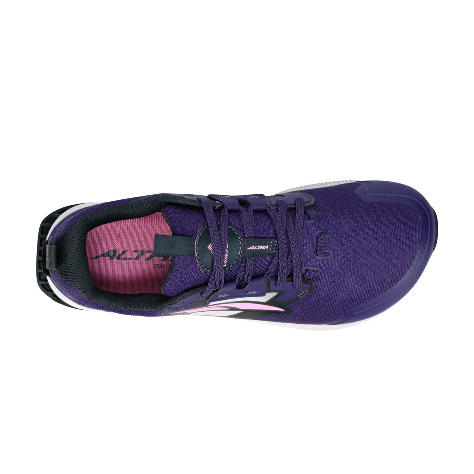 Right shoe upper view of Altra Women's Lone Peak 7 Running Shoes in purple. (7710989910178)