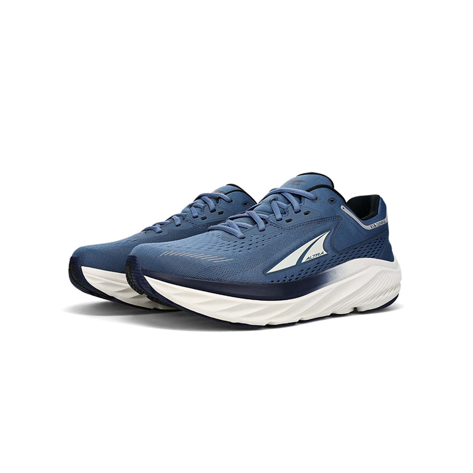 Pair anterior angled view of Altra Men's Olympus Running Shoes in blue (7704291639458)