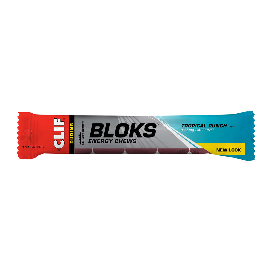 Front view of clif bar shot bloks tropical flavour (7441354490018)