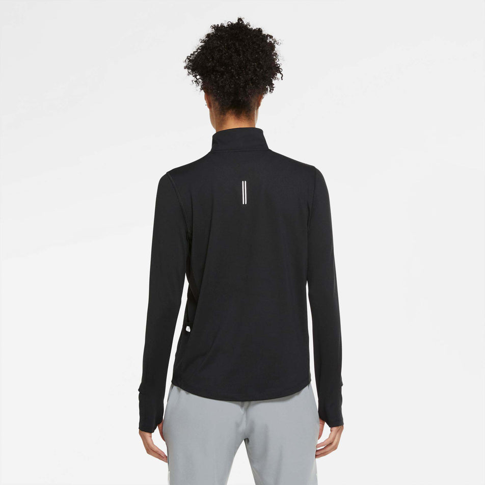 Back view of Nike Women's Dri-Fit Element Running Top HZ in black (7677561864354)