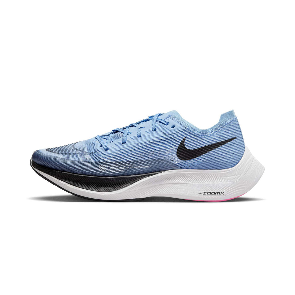 Lateral side of the left shoe from a pair of men's ZoomX Vaporfly Next% Running Shoes (7725364281506)