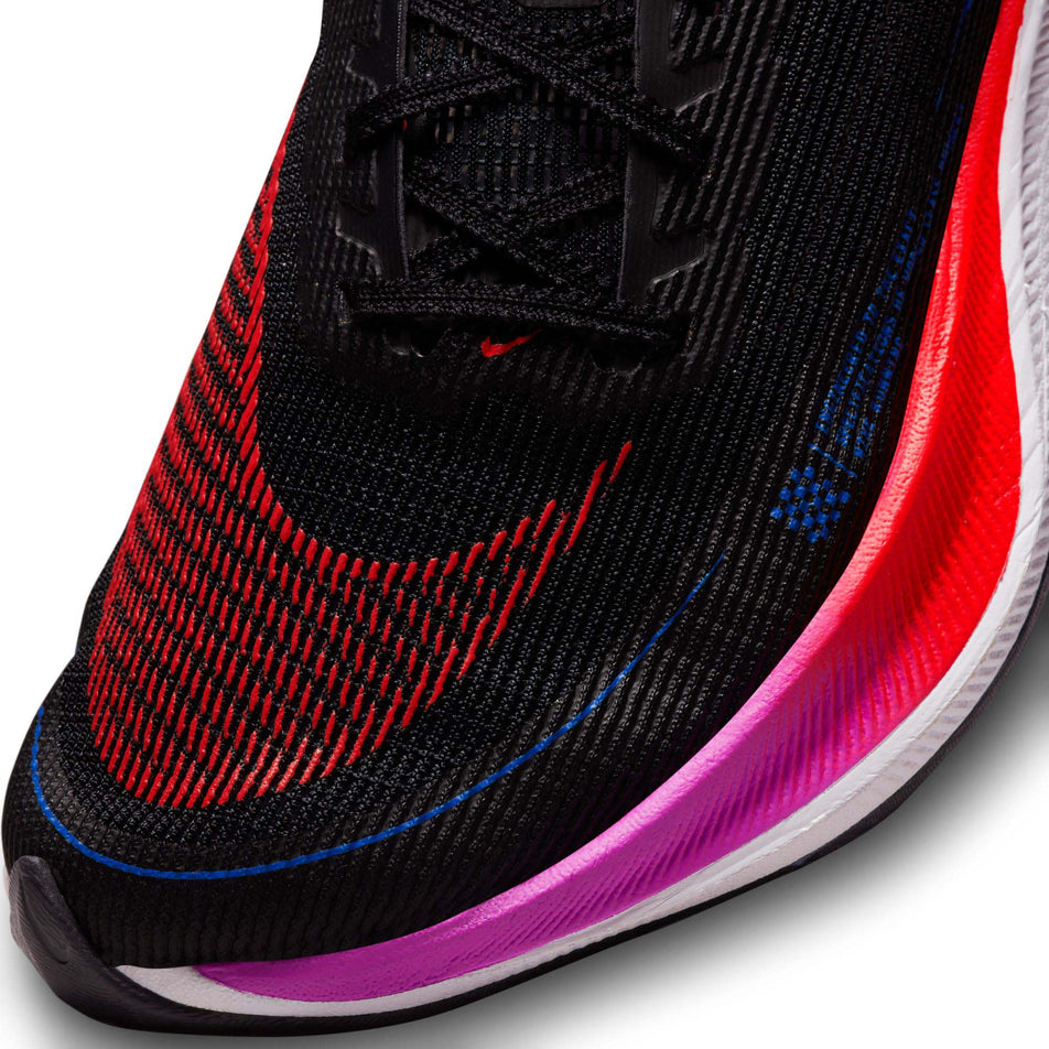Left shoe toebox view of Nike Women's ZoomX Vaporfly Next% 2 Running Shoes in black. (7728717725858)