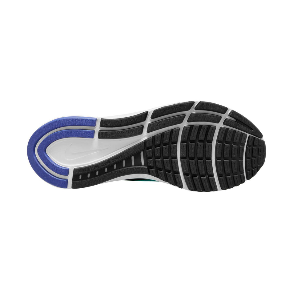 Outsole view of women's nike air zoom structure 24 running shoes in black (7516557410466)