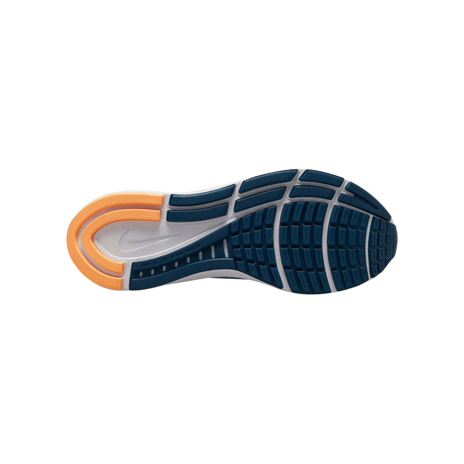 Right shoe outsole view of Nike Women's Air Zoom Structure 24 Running Shoes in blue (7671478091938)