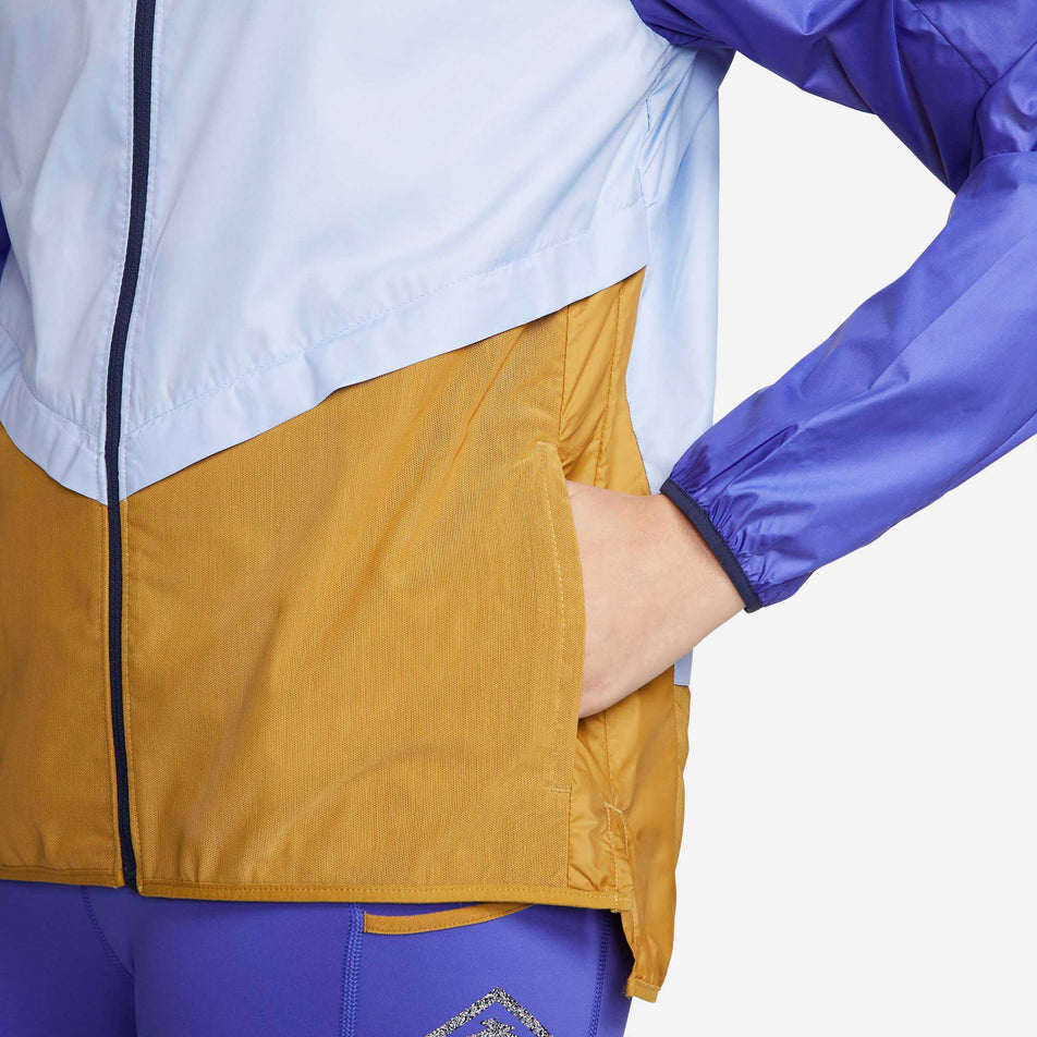 Side pocket view of women's nike sf trail jacket (6918113689762)