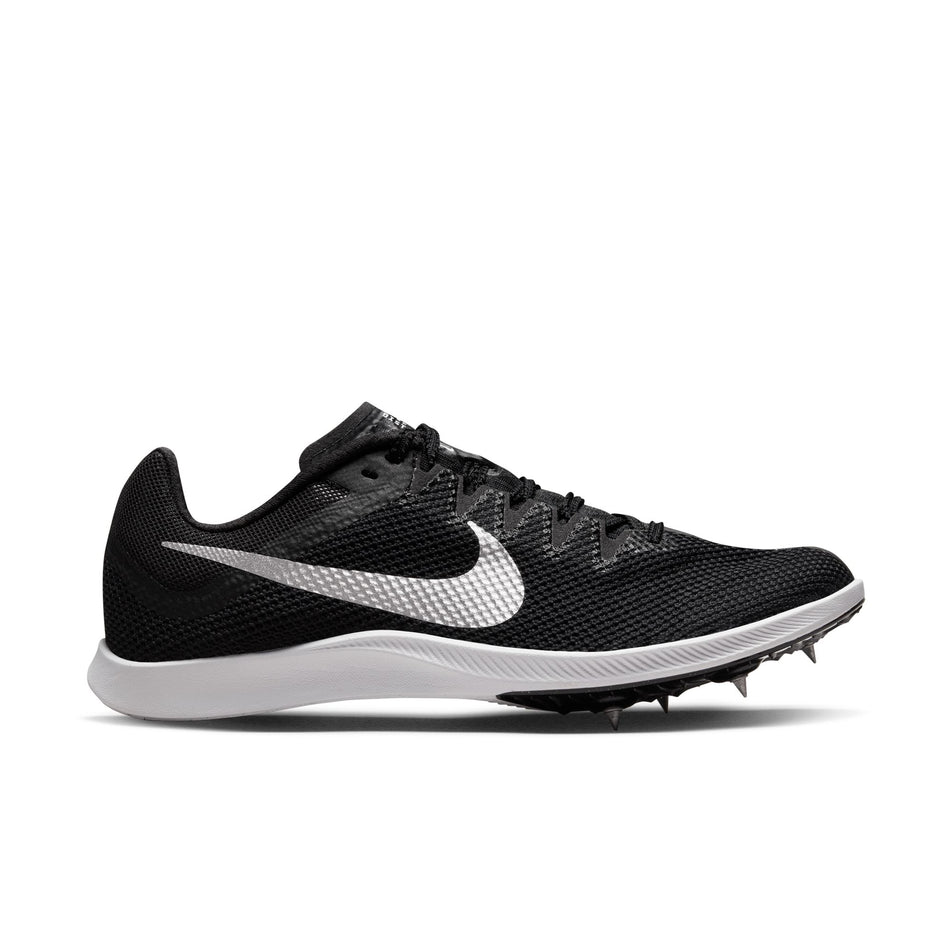 Lateral side of the right shoe from a pair of Nike Unisex Zoom Rival Distance Track Spikes (7669984493730)