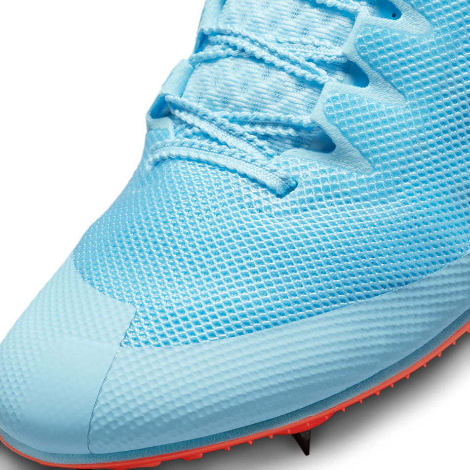 Lateral side of the toe box on the left shoe from a pair of Nike Unisex Zoom Rival Track & Field Multi-Event Spikes (7875569156258)
