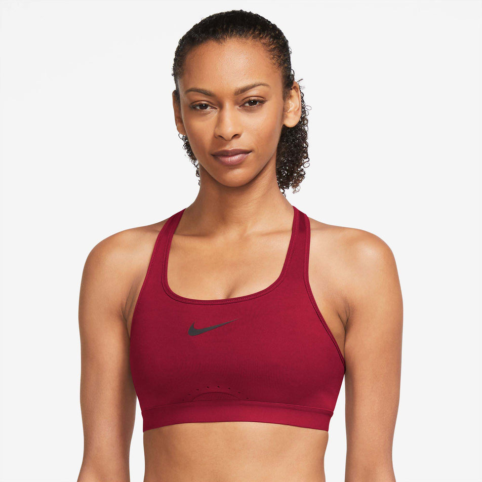 Front view of women's nike df swsh hs bra (7385238962338)