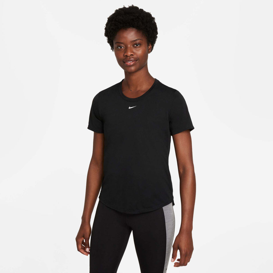 Front view of Nike Women's ONE STD Top in black (7677526737058)