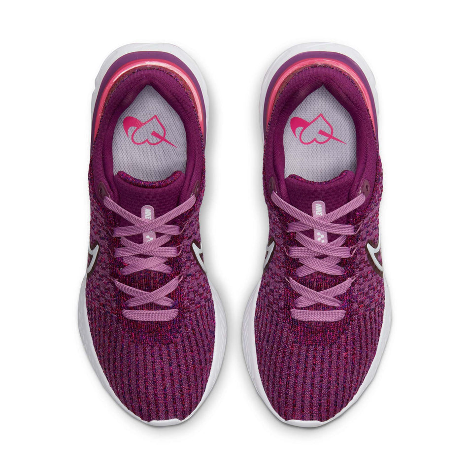 Upper view of women's nike react infinity run flyknit 3 running shoes (7316147044514)