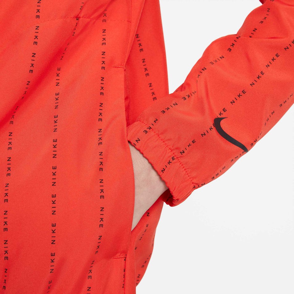 Pocket view of women's nike dri-fit icon clash jacket (6918046122146)