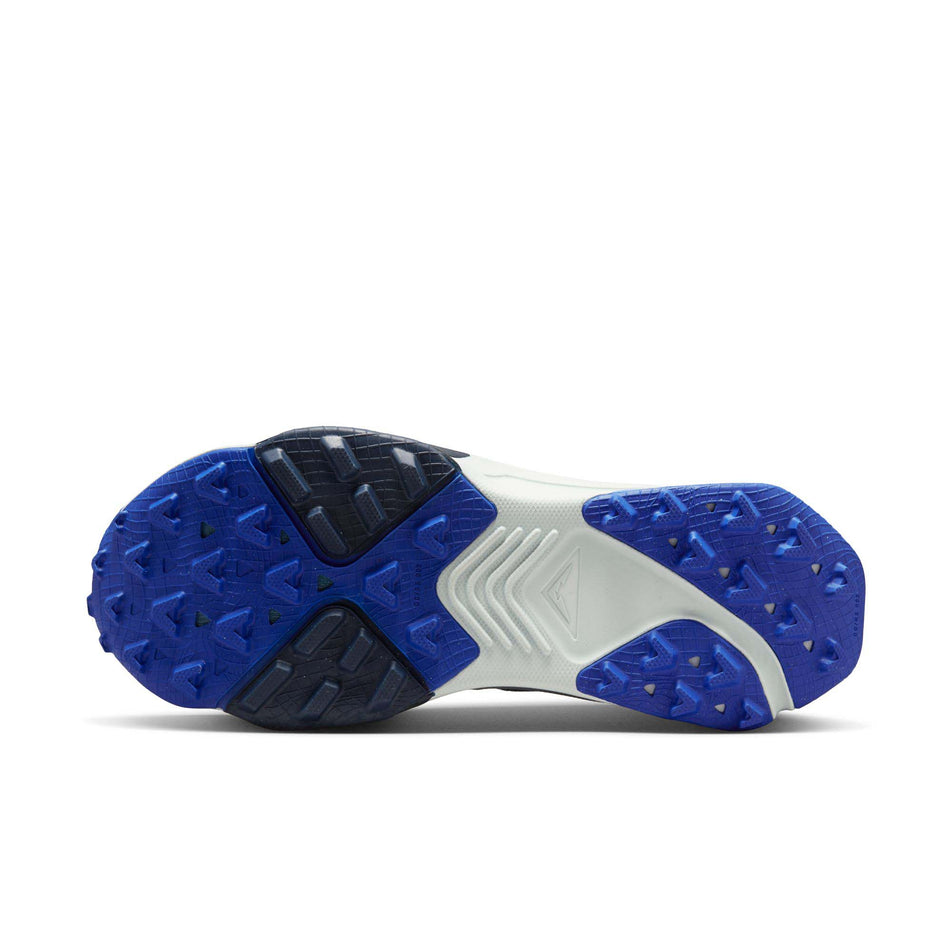 Left shoe outsole view of Nike Men's ZoomX Zegama Trail Running Shoes in green. (7728683057314)