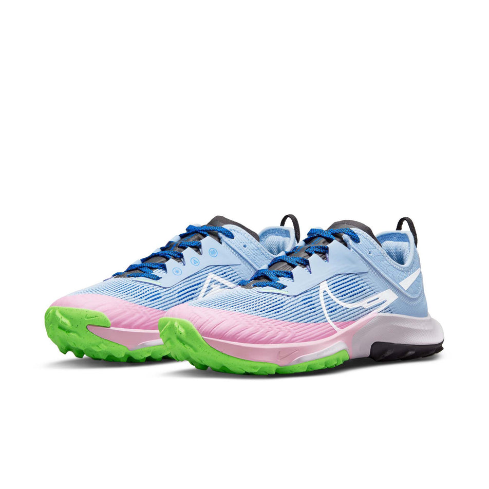 Anterior angled view of women's nike air zoom terra kiger 8 running shoes (7316455424162)